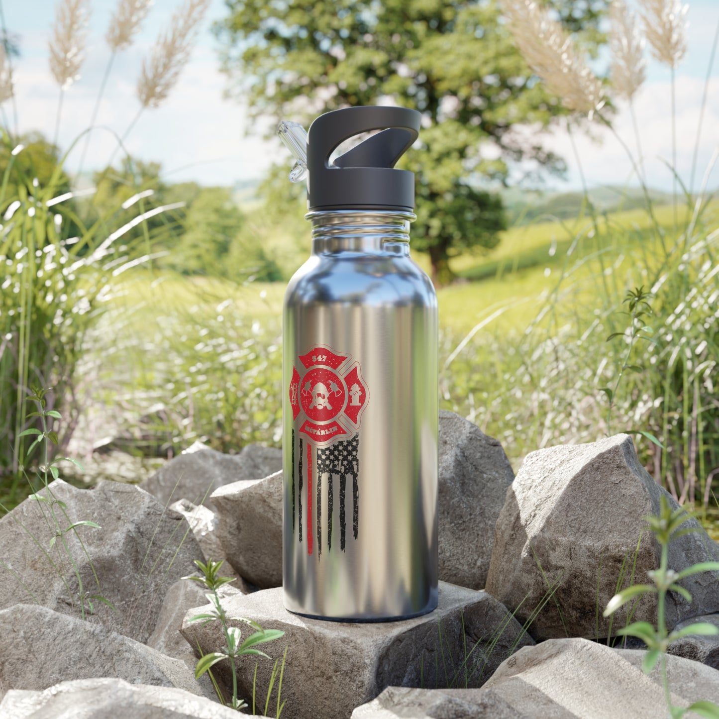Personalized Firefighter Tumbler | Maltese & Flag