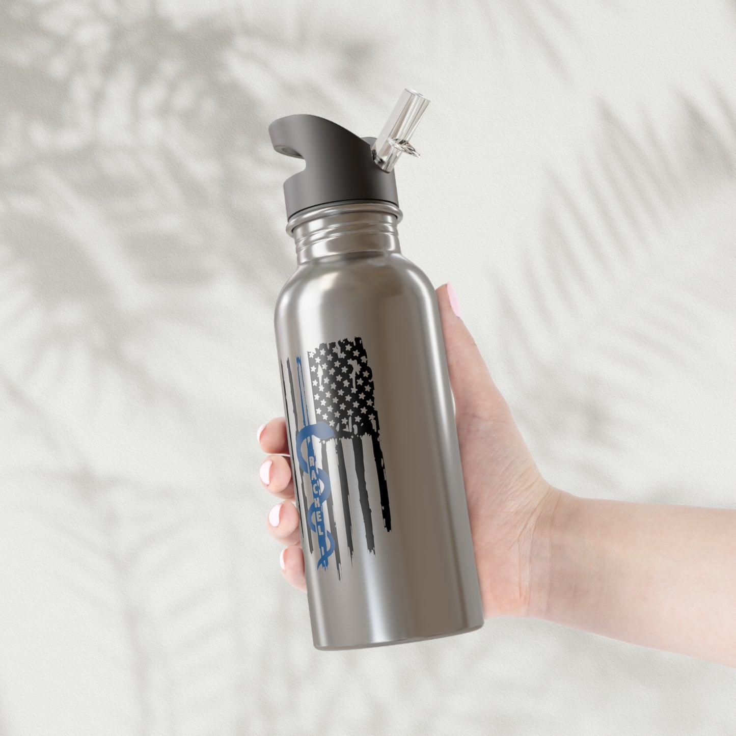 Personalized EMS Tumbler | Rod of Asclepius & Flag