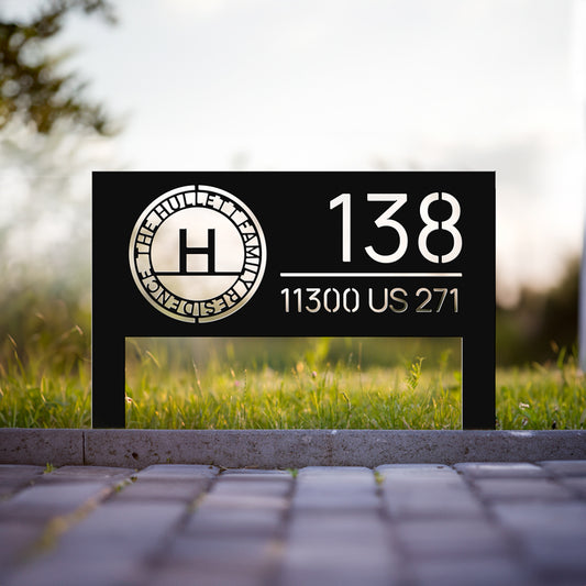 Modern Family Name Address Sign | Minimalist