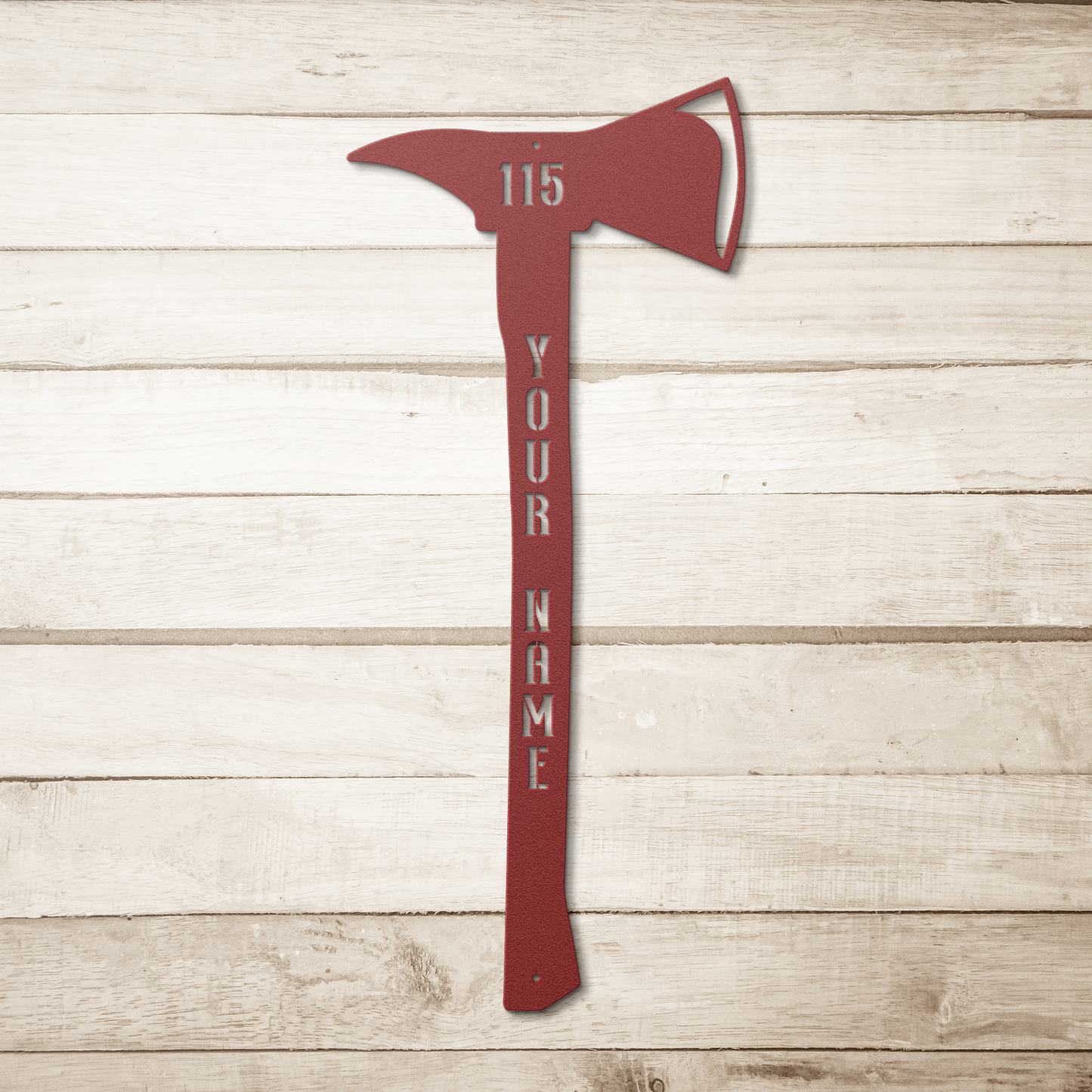 Customizable_Firefighter_Axe_Metal_Wall__Red_Simple_Wood_BKGD_Mockup.png