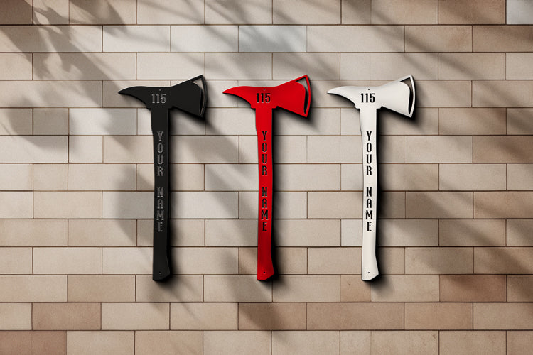 Personalized Firefighter Axe Metal Sign