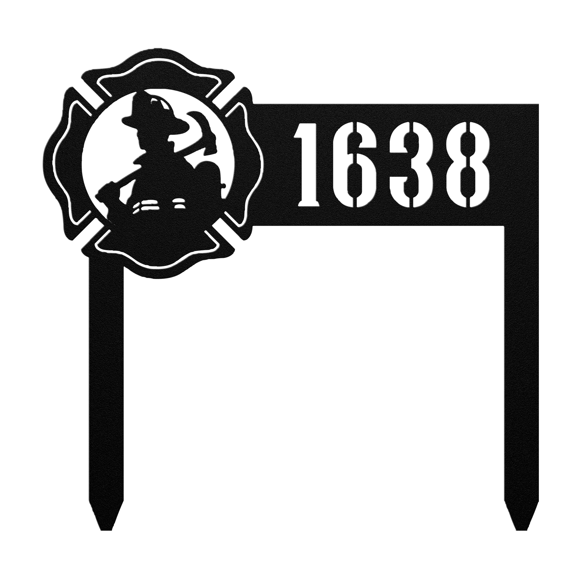 Firefighter_Silhouette_Address_Curb_Sign_Black_Transparent_Mockup.png