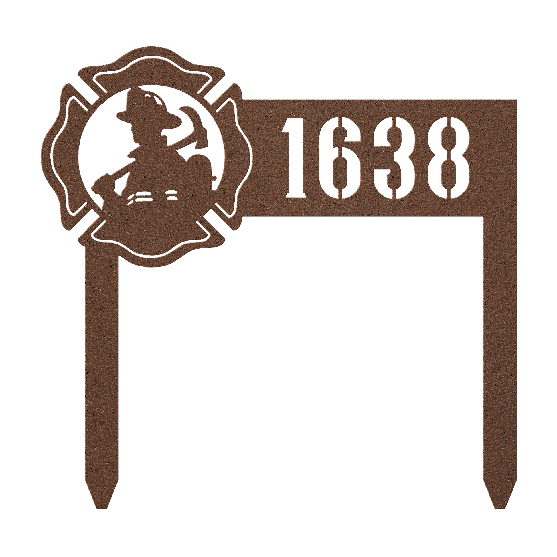 Firefighter_Silhouette_Address_Curb_Sign_Copper_Transparent_Mockup.png