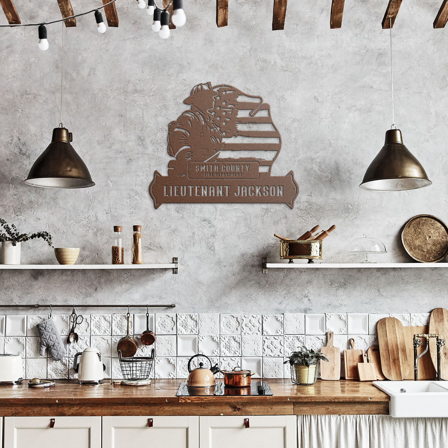Personalized_Firefighter_Maltese_Metal_W_Copper_Rustic_Kitchen_Mockup.png