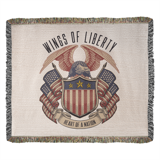 Woven Heirloom Blanket | Wings of Liberty Patriotic Eagle
