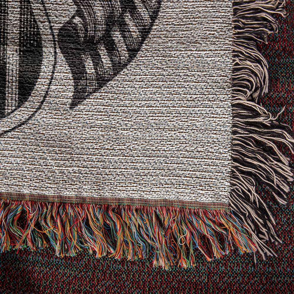 Woven Heirloom Blanket | Black & White Patriotic Eagle