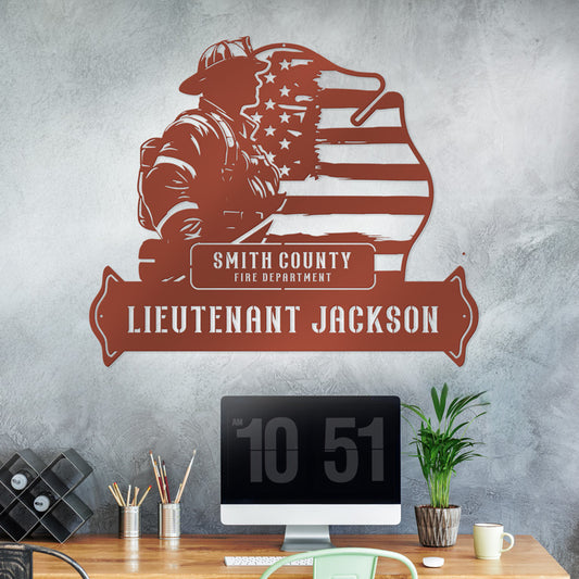Personalized Firefighter Maltese Metal Wall Sign
