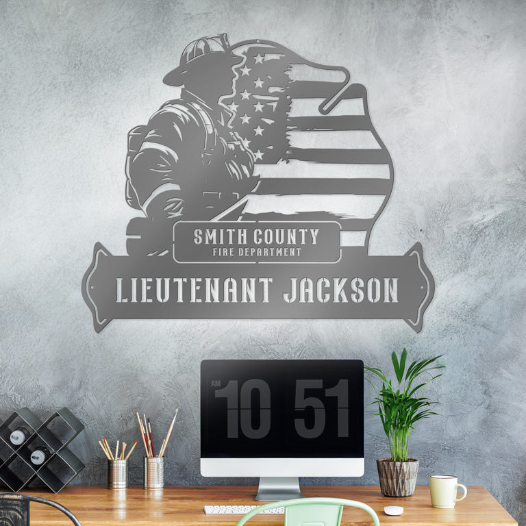 Personalized Firefighter Maltese Metal Wall Sign