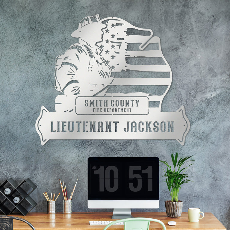 Personalized Firefighter Maltese Metal Wall Sign