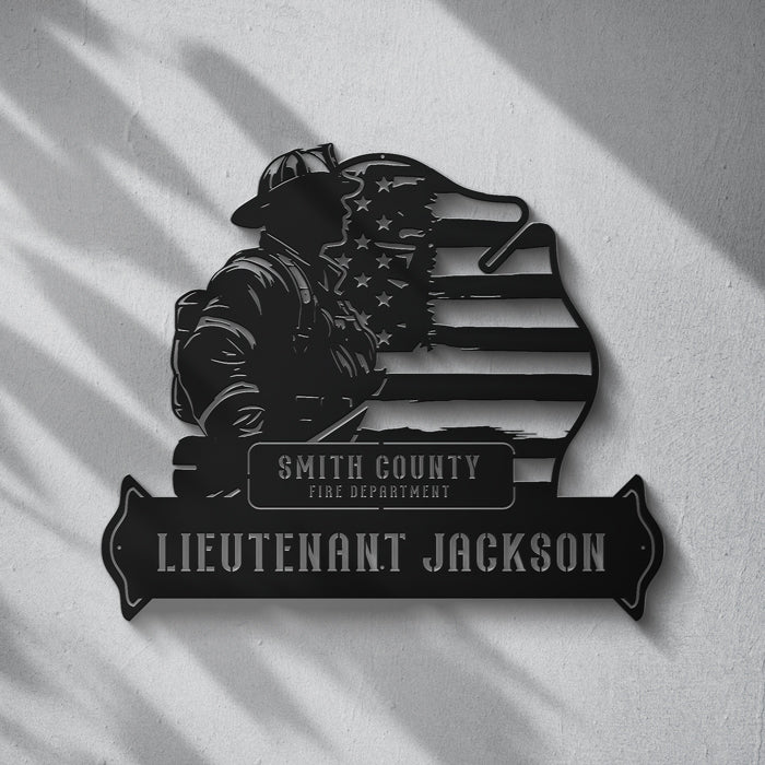 Personalized Firefighter Maltese Metal Wall Sign
