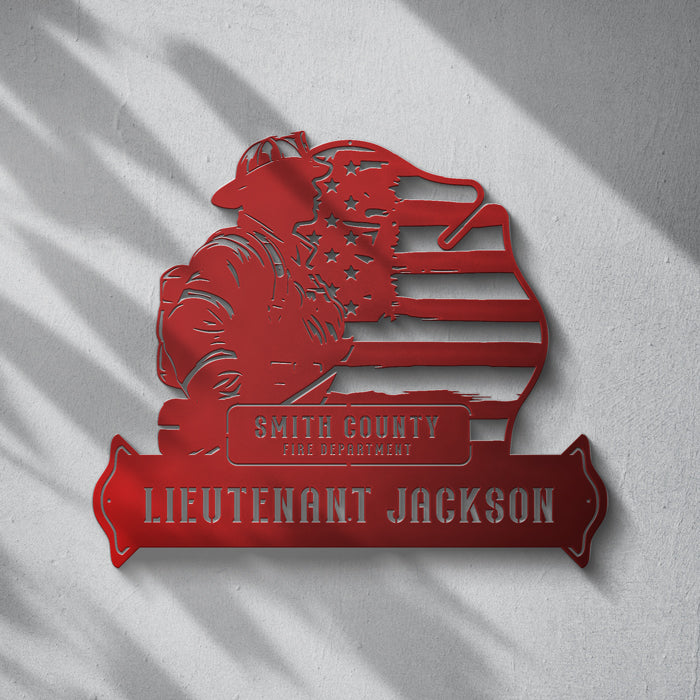Personalized Firefighter Maltese Metal Wall Sign