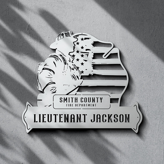 Personalized Firefighter Maltese Metal Wall Sign