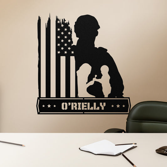 Custom Military Metal Sign – Soldier & Family Tribute with Personalized Name