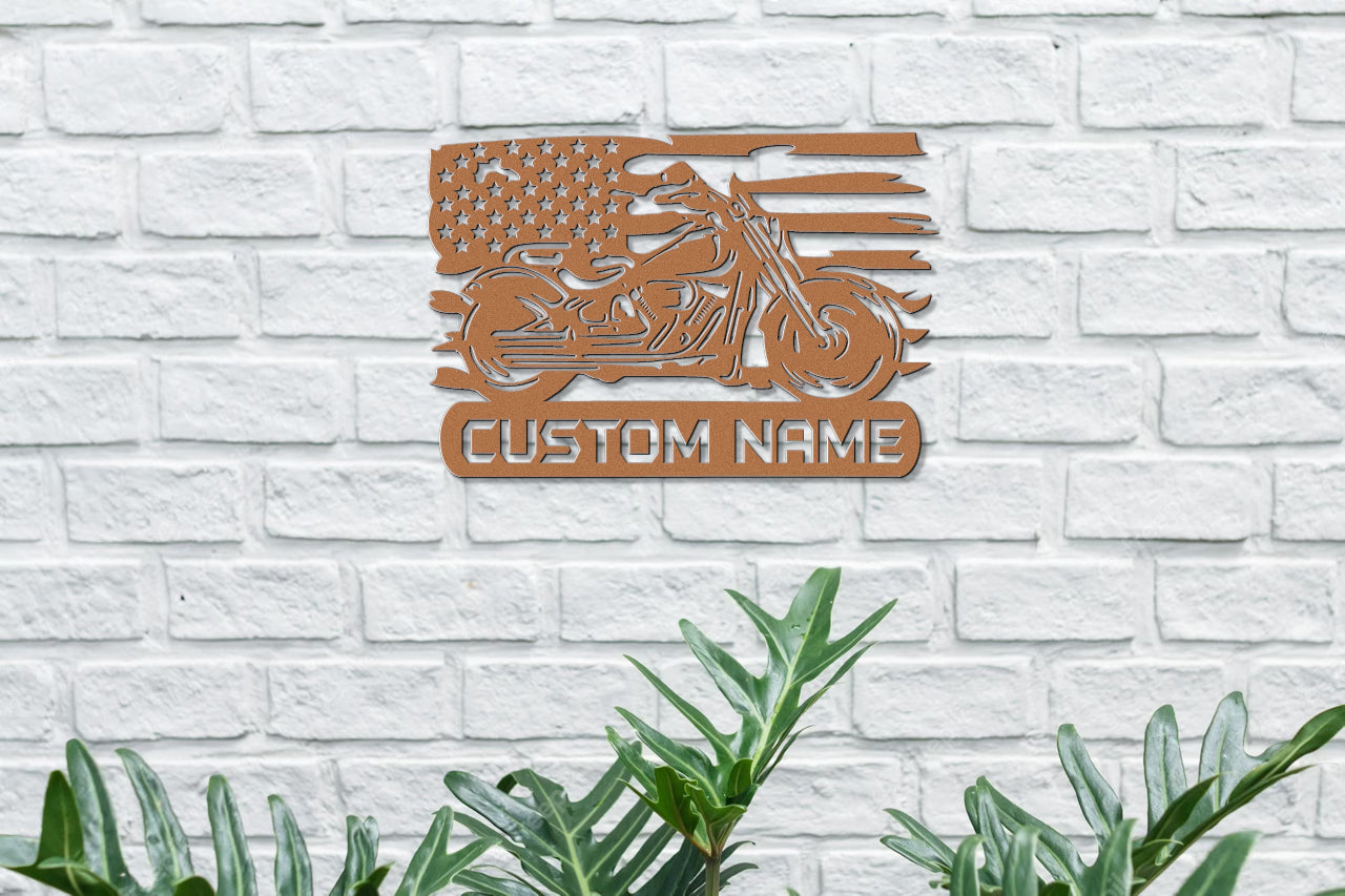 American Pride Custom Metal Biker Sign