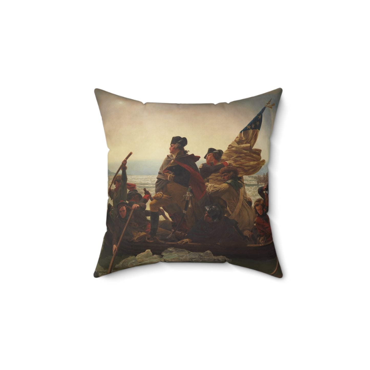 Washington Crossing the Delaware" Patriotic Pillow – Emanuel Leutze’s Iconic Painting