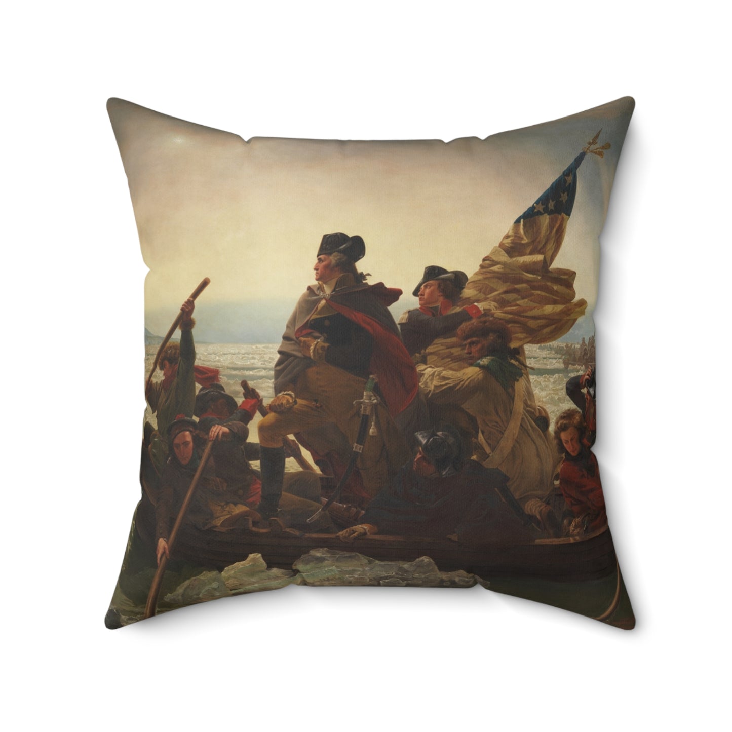 Washington Crossing the Delaware" Patriotic Pillow – Emanuel Leutze’s Iconic Painting