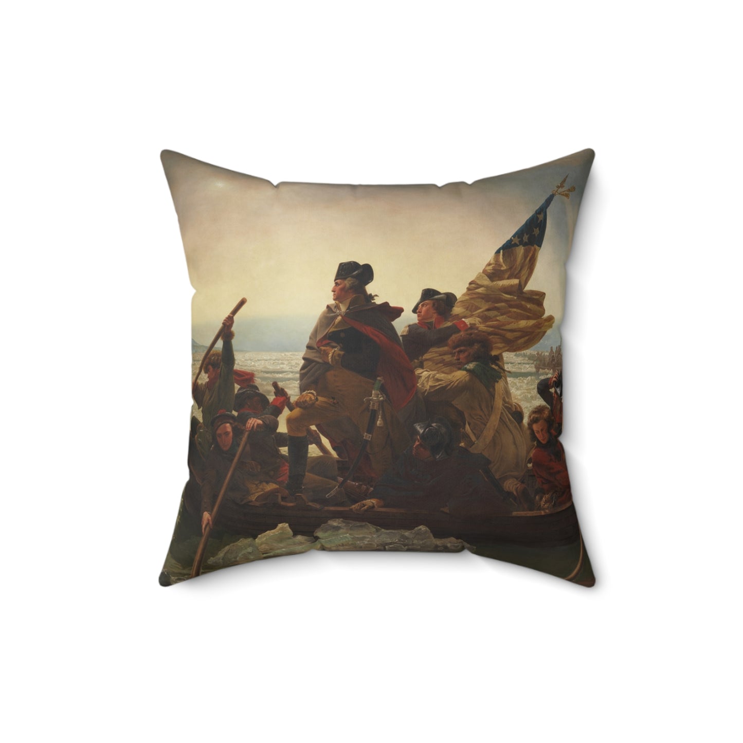 Washington Crossing the Delaware" Patriotic Pillow – Emanuel Leutze’s Iconic Painting