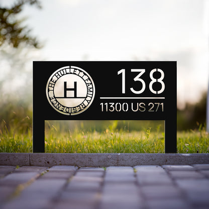 Modern Family Name Address Sign | Minimalist