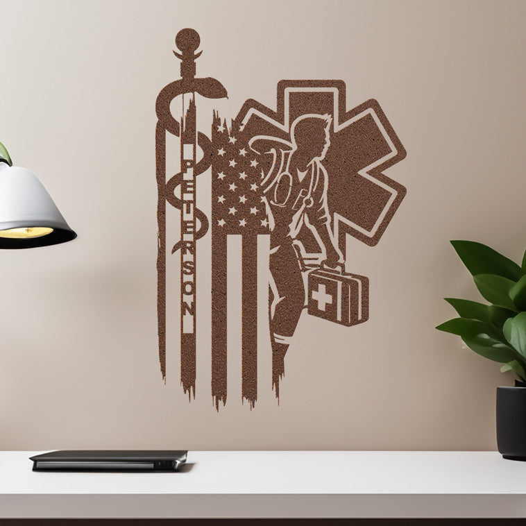 Personalized EMT & Paramedic Metal Sign – Custom Name