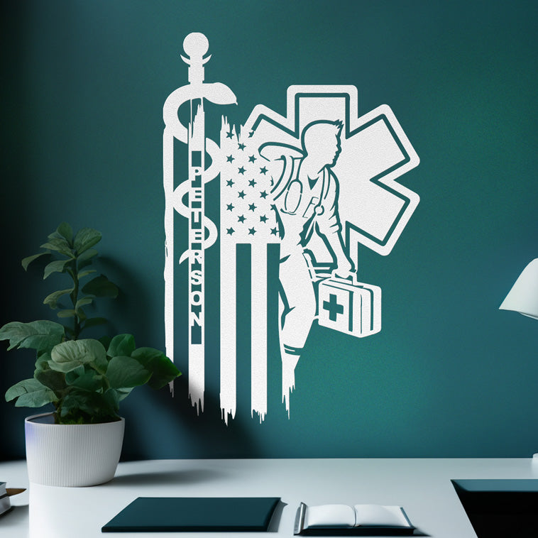 Personalized EMT & Paramedic Metal Sign – Custom Name