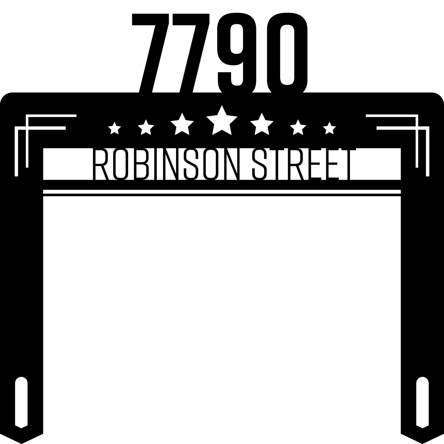 Personalized Art Deco Star Address Stake