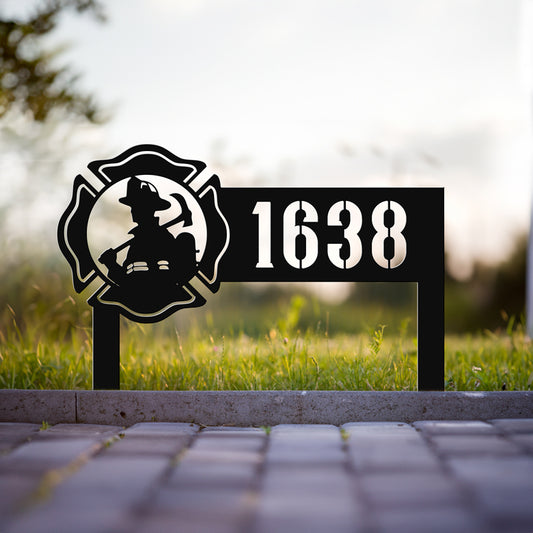Firefighter Address Sign | Silhouette & Axe