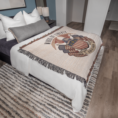 Wings of Liberty, Heart of a Nation – Patriotic Eagle Woven Heirloom Blanket