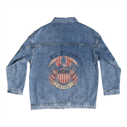 Men's Denim Jacket – Wings of Liberty, Heart of a Nation