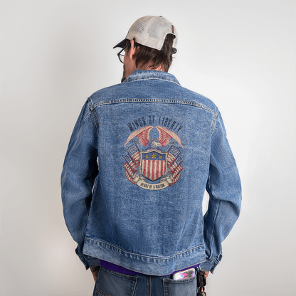 Men's Denim Jacket – Wings of Liberty, Heart of a Nation