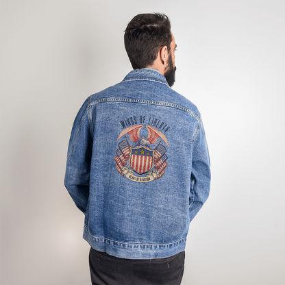 Men's Denim Jacket – Wings of Liberty, Heart of a Nation