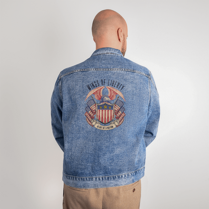 Men's Denim Jacket – Wings of Liberty, Heart of a Nation