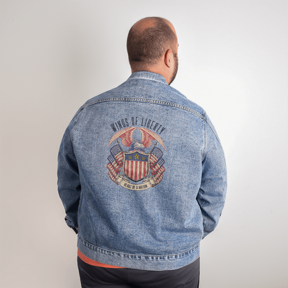 Men's Denim Jacket – Wings of Liberty, Heart of a Nation