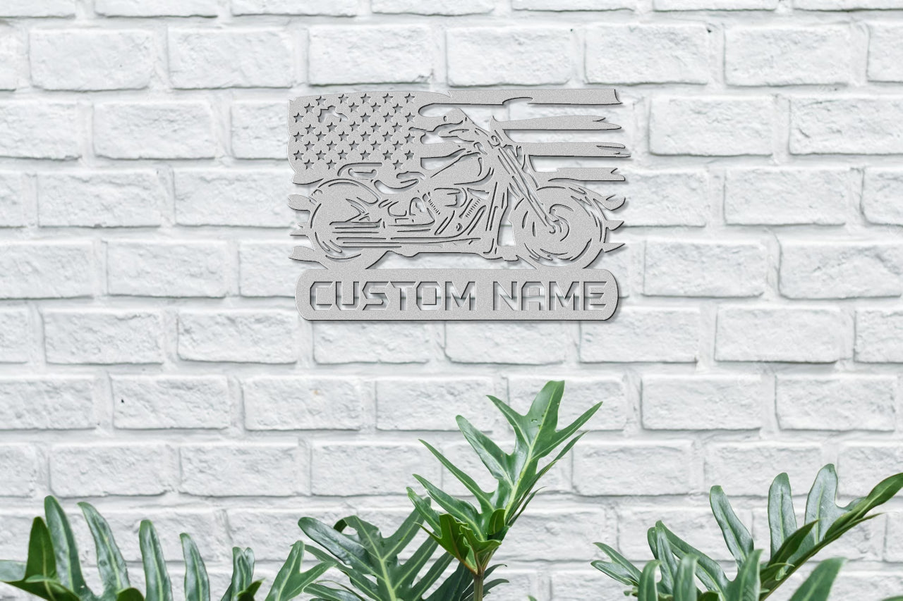 American Pride Custom Metal Biker Sign