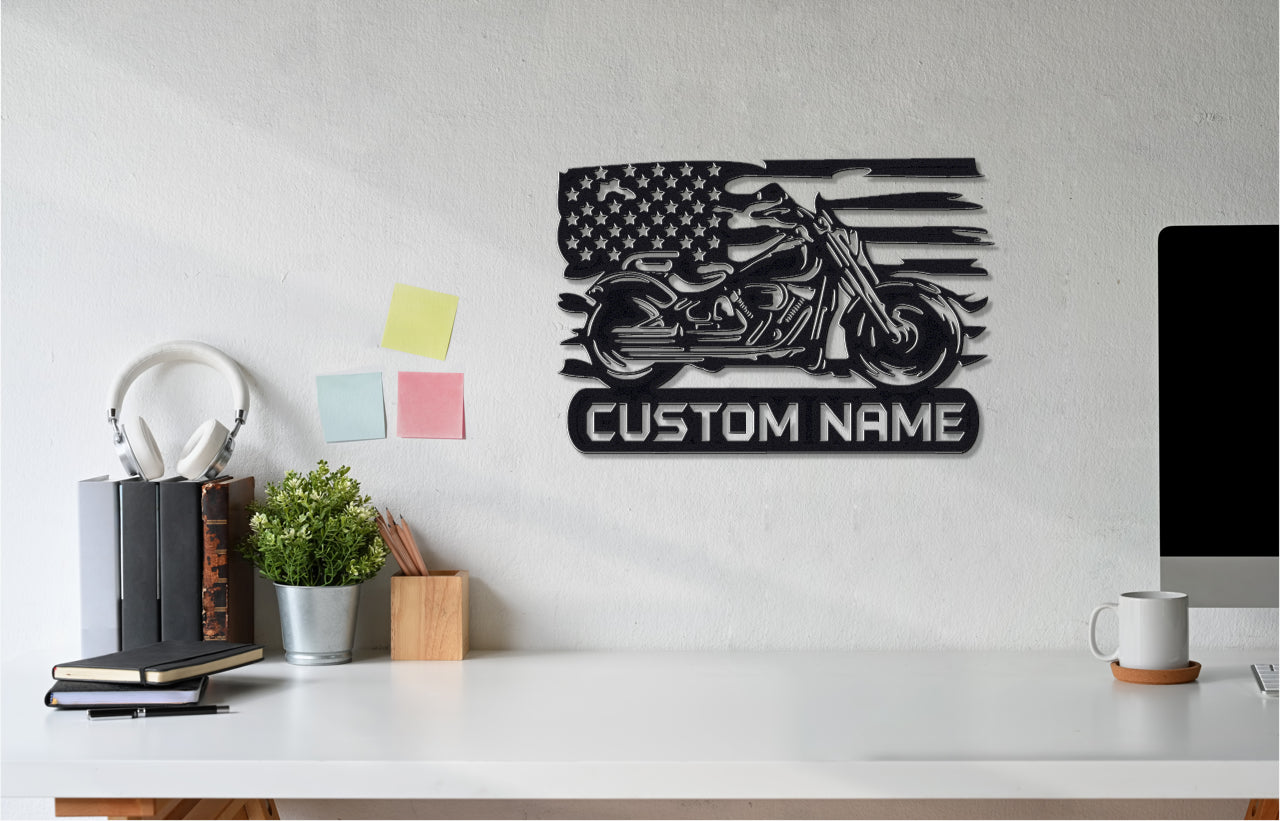 American Pride Custom Metal Biker Sign