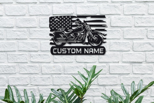 American Pride Custom Metal Biker Sign