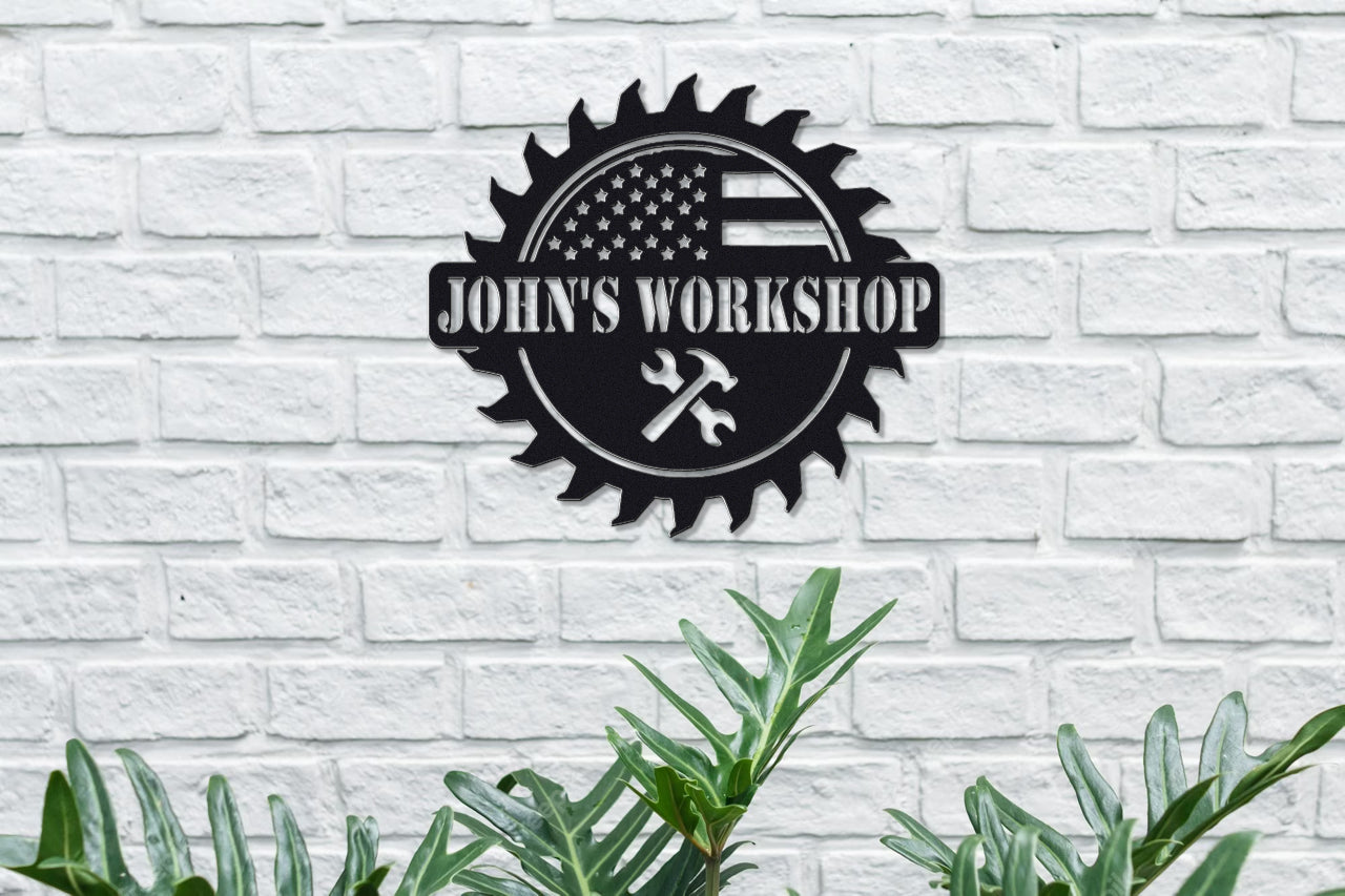 Custom American Themed Workshop Sign