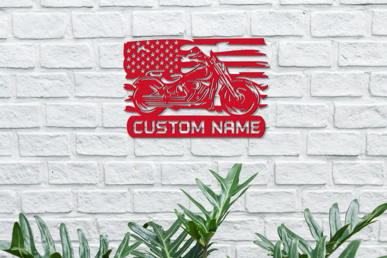 American Pride Custom Metal Biker Sign