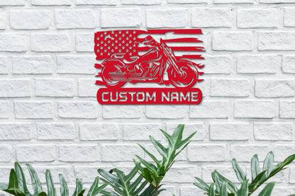 American Pride Custom Metal Biker Sign